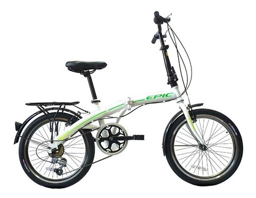 Bicicleta Urbana Plegable Black Panther Epic R20 Color Blanco