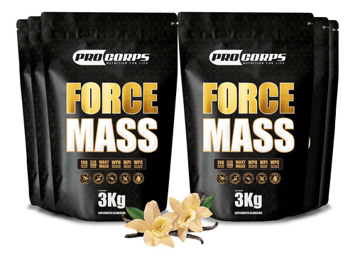 Combo Suplemento Hipercalórico 6 Unid Force Mass3kg Procorps