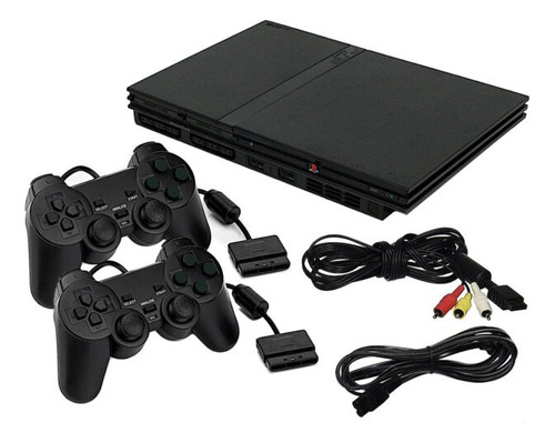 Sony Playstation 2 Slim + 2 Controles + Memory Card E Sem Leitor