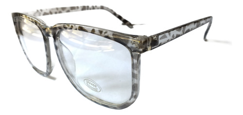 Marco Lentes Óptico Oversized Square Transparent Havana Grey