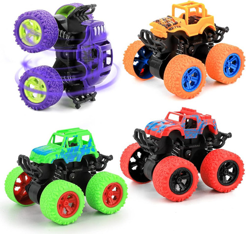  Monster Truck Carro Fricción Juguete Para Niños Regalo 4pzs