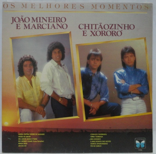 Lp Vinil Os Melhores João Minei. E Marciano/ Chitão E Xororó