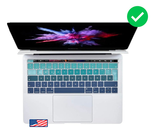 Cubre Teclado Español Macbook 16 A2251 Verde D Envio