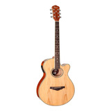 Violão Hofma Mini Jumbo Elétrico Hmf 249 Nt Natural Cutway