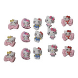 Aplique Hello Kitty Com Laço 20mm Resina Pct Com 10 Unidades