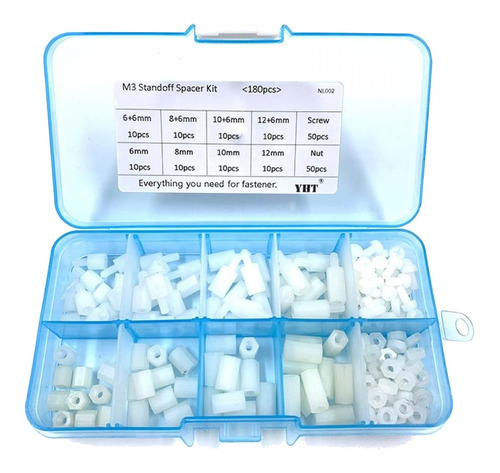 Kit Espaciador Separador Hexagonal 180pcs Nylon M3 [ Max ]