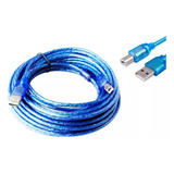 Cable Para Impresora 10 Metros Blindado Azul Usb 2.0