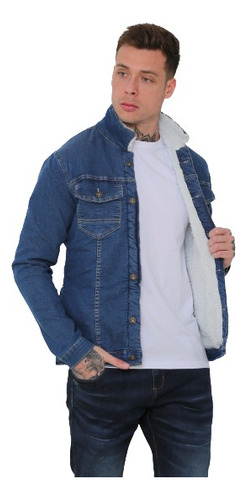 Jaqueta Jeans Escura Forrada  (9025e)