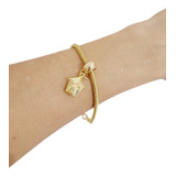 Pulseira Regulável Com Pingente Pet Banhado Ouro18k