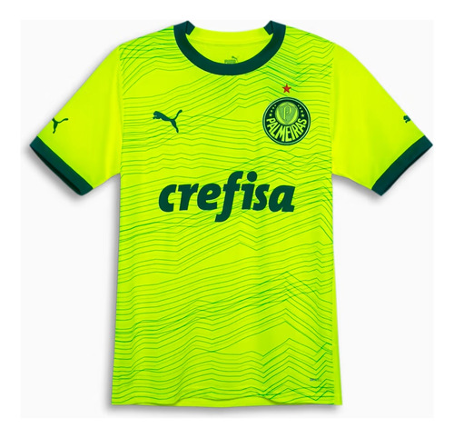 Camisa Palmeiras Torcedor Jogo 3 Puma Original Amarelo 23/24