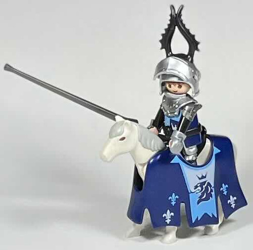 Playmobil Medieval Cavaleiro Azul De Justa Dragon Knight