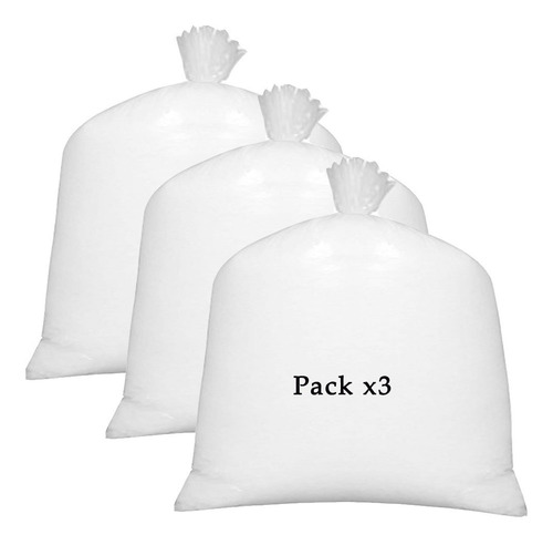 Pack X 3 Bolsas Relleno Para Cojín 60x60cm Algodón Sintético
