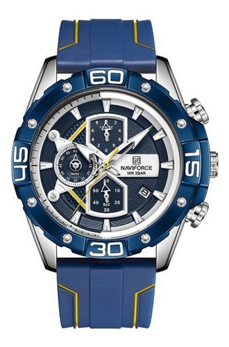 Reloj Naviforce Nf 8018t Cronografo Azul + Estuche