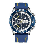 Reloj Naviforce Nf 8018t Cronografo Azul + Estuche