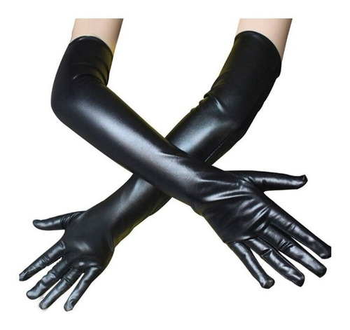 Lenceria Guantes De Pvc Sexy Negros