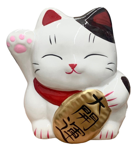 Maneki Neko Gato Da Sorte Oriental Dourado 8cm Lembrança