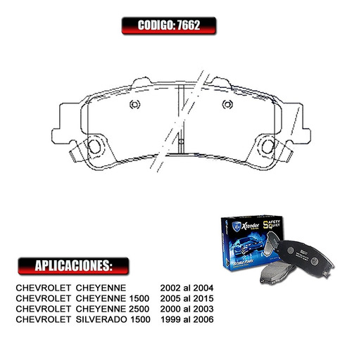 Pastilla De Freno Trasera Chevrolet Cheyenne 2002 2003 7 662 Foto 2