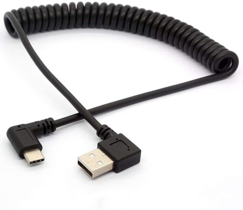 Cable De Carga Usb A Usb-c, Universal | En Espiral / Negro