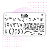 Placa Para Stamping Acrilico Deco Uñas Lefemme Mod.108