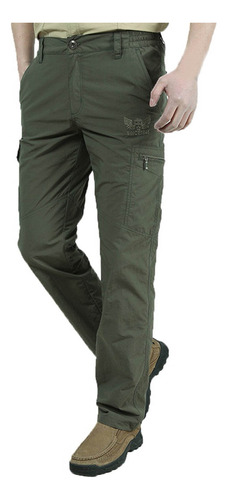 Pantalones Tipo Cargo Para Hombre, Estilo Casual, Delgado, C