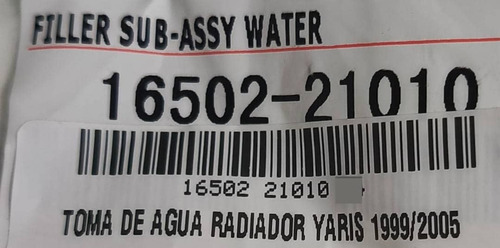 Toma De Agua Radiador Yaris 1999/2005 Foto 5