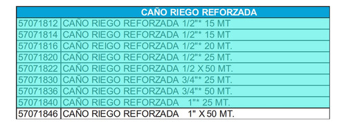 Manguera Riego Virgen Reforzada Tecnocom 1 Pulgada X 50mt