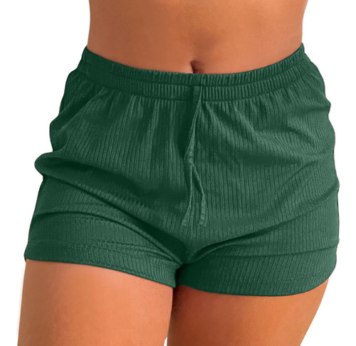 Short Feminino Curto Soltinho Canelado Moda Praia Verão 