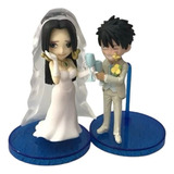 5 Figuras One Piece Luffy Boa Y Amigos Pastel Boda Casados