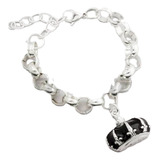 Pulsera Acero Blanco Corona Esmaltada Cardinal Para Regalo