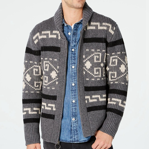 Chaqueta De Manga Larga, Suéter De Punto Jacquard Ajustado S