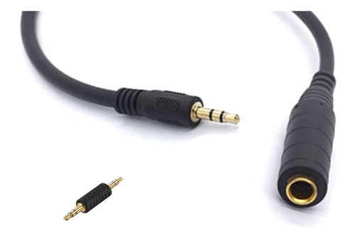 Cable De Audio Extensión Auxiliar Jack 3.5mm + Copla 1.5 Mts