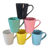 Jogo 6 Caneca Tulipa Café Chá Porcelana 250ml Colorida