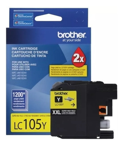 Cartucho Brother Lc105y Lc 105 Lc-105 Xxl Yellow Origiinal
