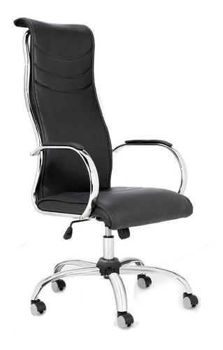 Silla De Escritorio Portantino Jazz 901 Ergonómica  Negra Con Tapizado De Cuero Sintético