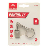 Pendrive Kapbom Kap 8gb Ka-a-8 Prático E Rápido Cor Prateado Chaveiro