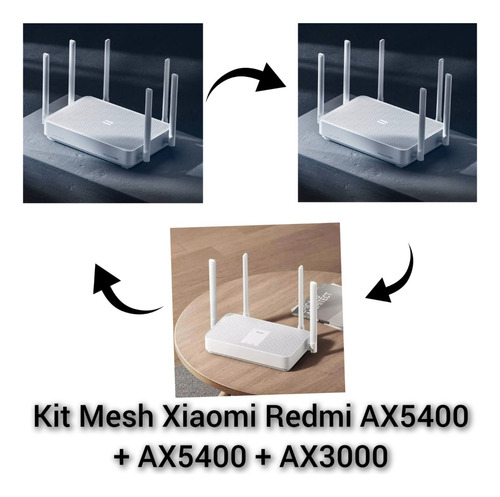 Super Kit Roteadores Mesh Xiaomi Redmi Ax5400 (2un) + Ax3000