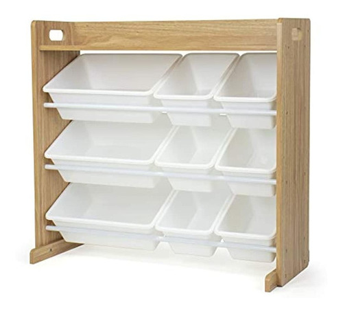 Organizador De Cubos De Almacenamiento Color Blanco Y Madera