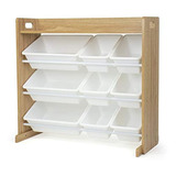 Organizador De Cubos De Almacenamiento Color Blanco Y Madera