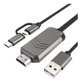 Cable Adaptador For Teléfono A Tv, Tipo C/micro-usb A Hdmi-