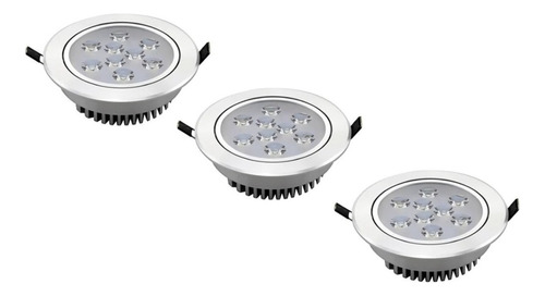 Pack X3 Focos Led Embutidos 9w