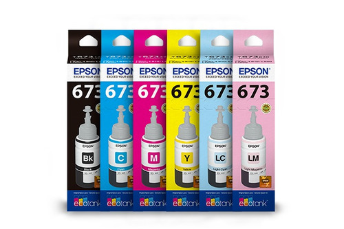 Tinta Epson 673 L1800, L805, L800, L810, L850 Pack