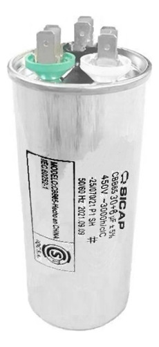 Capacitor Aire Acondicionado Dual Split 30 + 6 Uf Mf 450v 