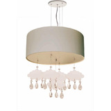 Lustre Pendente Infantil Nuvens Com Cúpula 40x15 Cinza