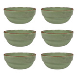 Set X6 Cazuela Esmaltada Apilable 17 Cm Verde Vintage Horno 