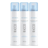 Kit 3un Desodorante Íntimo Jato Seco Ação Prolongada Racco Fragrância Talco Suave Refrescante