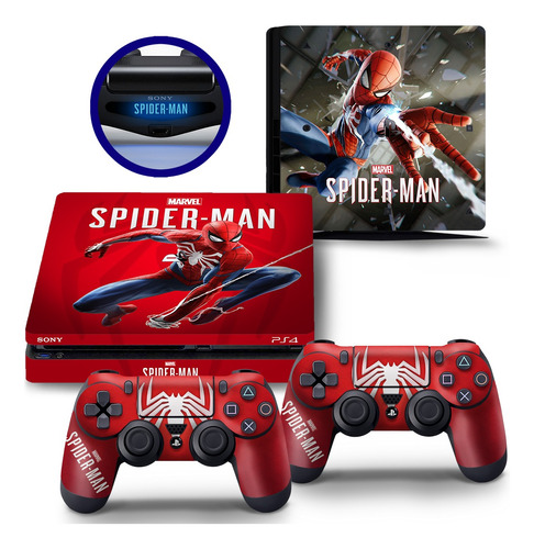 Skin Adesivo Spider-man Homem-aranha Playstation 4 Slim 