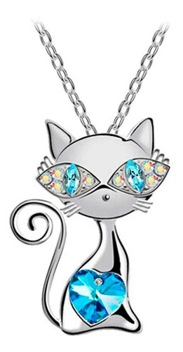 Regalo Collar Kitty Gato Gatito Corazón Amor Swarovski E