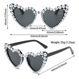 Gafas De Sol Con Forma De Corazón, Perlas, Uv400, Para Exter