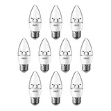 Pack De 10 Focos Vela Led Aksi 4w Luz Cálida Base E27 Color De La Luz Blanco Cálido