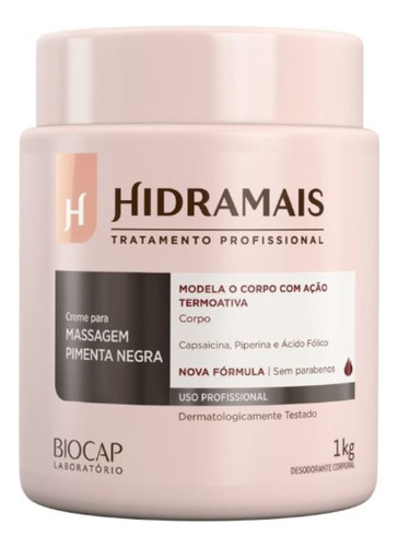 Creme P/massagem Pimenta Negra- Hidramais- 1kg